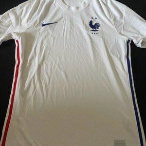 Nike Men France Away Breath Shirt Stadium White Football Tee Jersey M CD0699-100